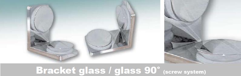 Bracket glass / glass 90°