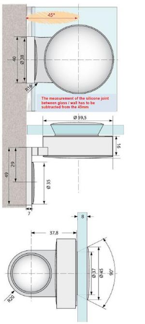 Bracket Glass Wall 90 Varionplus Outside Www Newpro De